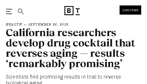 Researchers in California have developed a drug cocktail to reverse aging. The results are’remarkably encouraging’